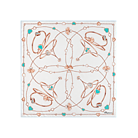 أبيض - 90 &times; 90 سم وشاح عرض منبسط