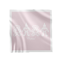 Chopard Pink - 90 x 90 cm HAPPY BEAR AND CLOWN BLANKET front view