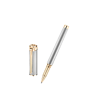 Chopard Stainless steel - rose gold plated Alpine Eagle rollerball open pen front view