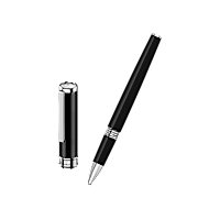 Chopard Black resin - silver-toned metal Classic rollerball pen open pen front view