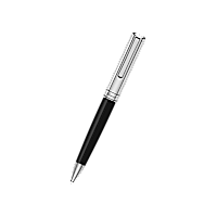 Chopard R&eacute;sine noire &ndash; m&eacute;tal argent&eacute; Stylo &agrave; bille Classic front view