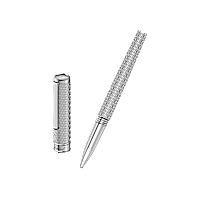 Chopard Silver-toned metal Classic rollerball pen open pen front view