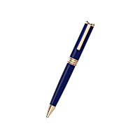 Chopard Resina blu navy - metallo dorato rosa Penna a sfera Classic front view