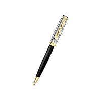 Chopard Silver & yellow gold-toned metal Brescia ballpoint pen front view