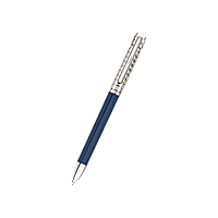 Chopard blue lacquer & silver-toned metal Ice Cube ballpoint pen front view