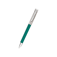 Chopard green lacquer & silver-toned metal Ice Cube ballpoint pen front view