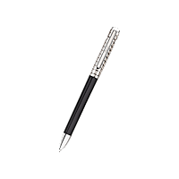 Chopard Black resin - silver-toned metal Ice Cube ballpoint pen front view