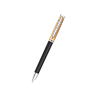 Chopard resina nera e metallo argentato e dorato giallo Penne a sfera Ice Cube front view