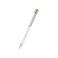 Chopard white lacquer - silver-toned & rose gold-toned metal ICE CUBE PURE BALLPOINT PEN front view