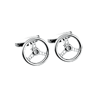 Chopard acier inoxydable Boutons de manchette "Racing steering wheel" vue avant