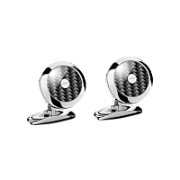 Chopard Stainless steel - carbon fiber Classic Racing cufflinks front view