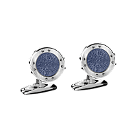 Chopard萧邦 蓝色镶饰 - 银色金属 Alpine Eagle袖扣 正面图