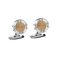 Chopard萧邦 粉色嵌饰 - 银色金属 Alpine Eagle袖扣 正面图