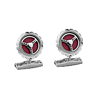 Chopard Insert rouge - m&eacute;tal argent&eacute; Boutons de manchette Classic Racing vue avant