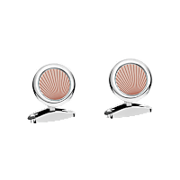 Chopard insert saumon &ndash; m&eacute;tal argent&eacute; Boutons de manchette L.U.C vue avant