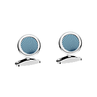 Chopard insert bleu clair - m&eacute;tal argent&eacute; Boutons de manchette L.U.C vue avant