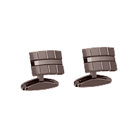 Chopard brushed bronze-toned stainless steel  Ice Cube cufflinks front view