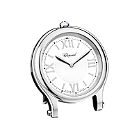 Chopard stainless steel Happy Sport table clock front view