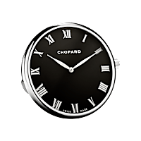 Chopard stainless steel Classic table clock front view