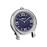 Chopard stainless steel Happy Sport table clock front view