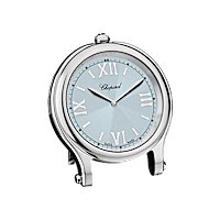 Chopard Silver-toned metal Happy Sport table clock front view