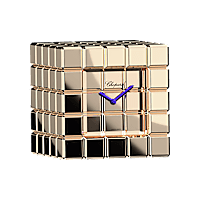 Chopard Rose gold-toned metal Ice Cube Table Clock front view