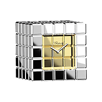 Chopard Silver-toned metal Ice Cube Table Clock front view