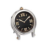 Chopard silver-toned & rose gold-toned metal Happy Sport table clock front view