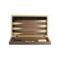 Chopard Walnut & oak wood L.U.C backgammon opened front view