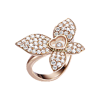 Chopard diamond Ring Happy Butterfly X Mariah Carey @828536-5010 3/4 view