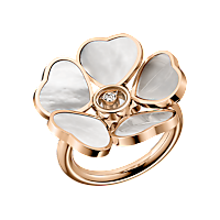 Chopard - Bague Diamant Happy Hearts Flowers @82A085-5300 Vue 3/4