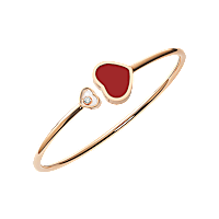 Chopard - Diamond Bracelet Happy Hearts @857482-5820 fastened in a loop with the buckle view