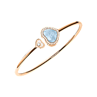 Chopard - Bracciale Diamanti Happy Hearts @85A074-5340 Vista fissata in un anello con fibbia