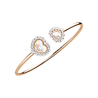 Chopard - Diamond Bracelet Happy Diamonds Icons Joaillerie @85A615-5000 fastened in a loop with the buckle view