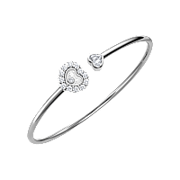 Chopard - Diamond Bracelet Happy Diamonds Icons Joaillerie @85A616-1000 fastened in a loop with the buckle view