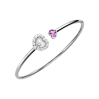 Chopard - Diamond Bracelet Happy Diamonds Icons Joaillerie @85A616-1200 fastened in a loop with the buckle view