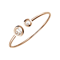 Chopard - Bracelet Happy Diamonds Icons @85A618-5000 Vue boucl&eacute;e avec la boucle