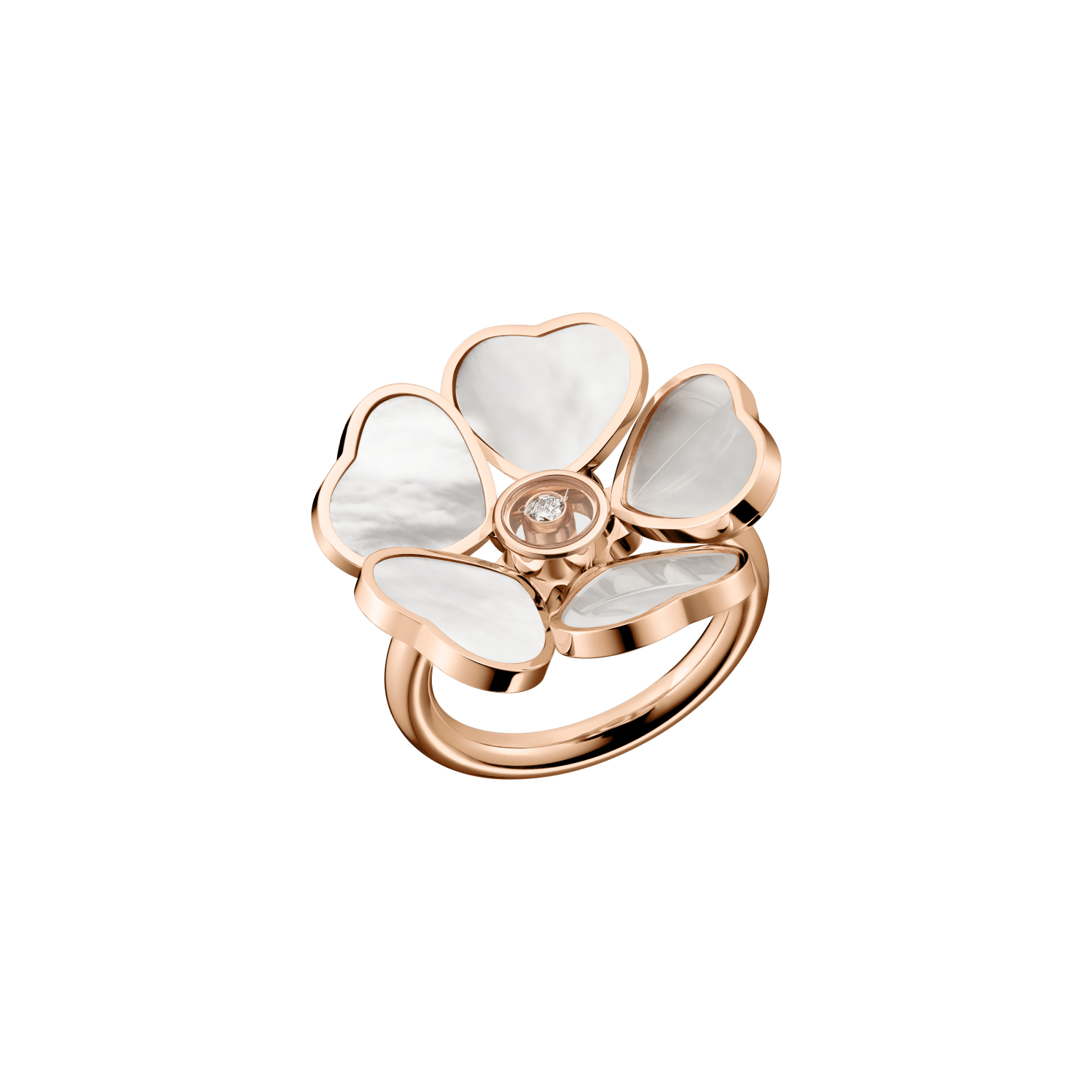 Luxury Diamond Ring Happy Hearts Flowers | Chopard® @82A085-5300