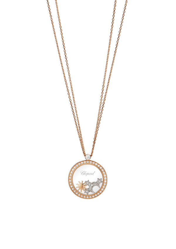 Luxury Diamond Pendant Happy Sun, Moon 
