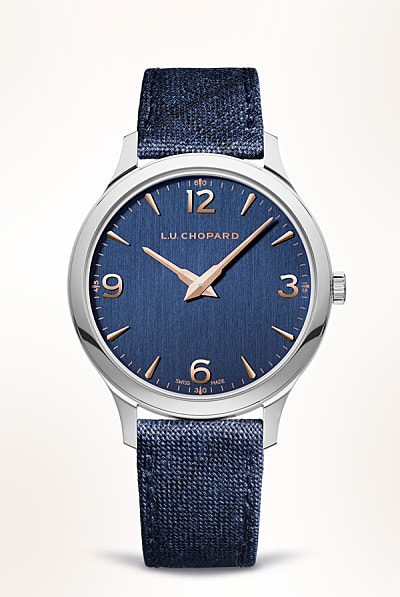Роскошные мужские часы L.U.C синего цвета