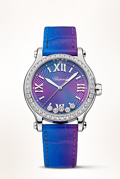 해피 스포츠 여성용 로즈 골드 다이아몬드 시계