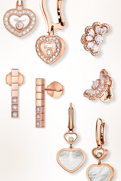 Rose gold and diamond earrings