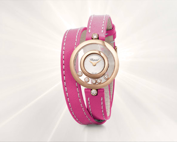 Women's Swiss watch with floating diamonds