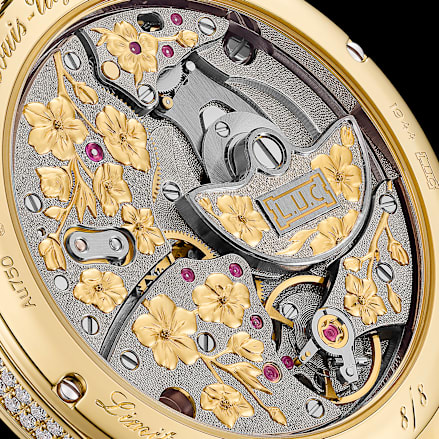 L.U.C XP Sakura by Night cherry blossom watch with Fleurisanne engraving