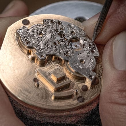 Japanese engraving on the L.U.C Full Strike Spirit of the Warrior luxury watch