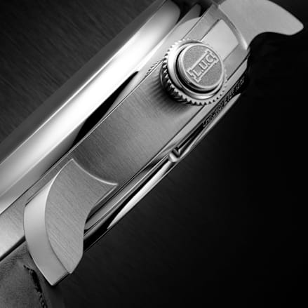 L.U.C Grand Strike luxury watch, back view.