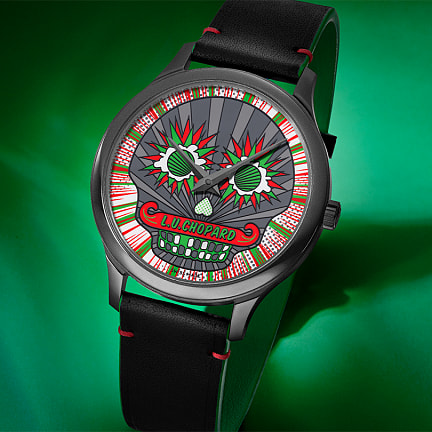 The colourful L.U.C Skull One Calavera Pop Art luxury watch