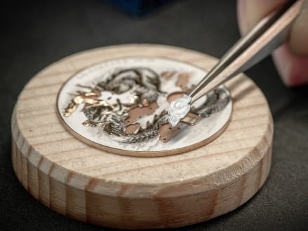 Creating a luxury watch dial featuring marquetry
