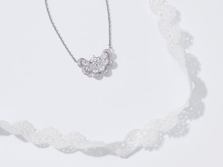 Collier luxe or blanc et diamants