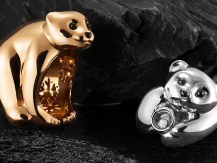 Кольца в форме животных из белого и розового золота с бриллиантами